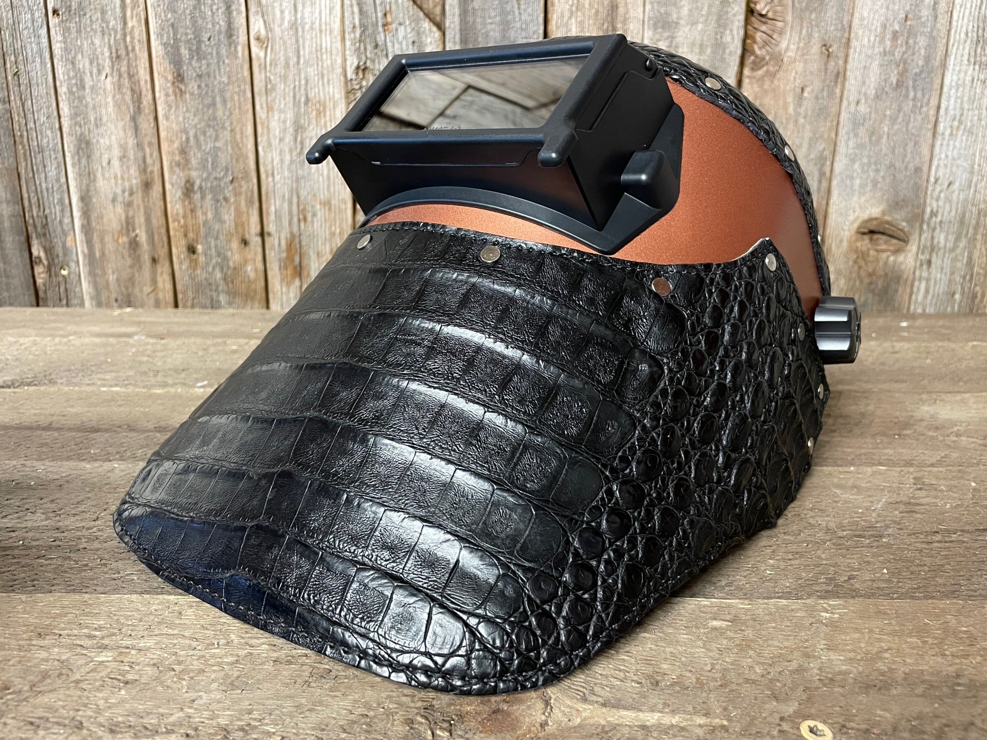 Outlaw Leather - Welding Hood - Black Caiman